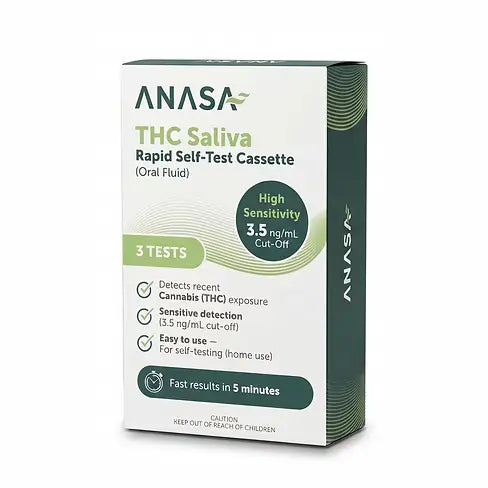 ANASA THC SALIVA ORAL FLUID RAPID TEST KIT 3 PACK Asana