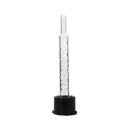 dimpled glass stem with black attachment piece
