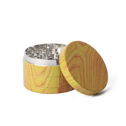 60MM 4 PIECE ZINC ALLOY GRINDER  - FAUX TIMBER