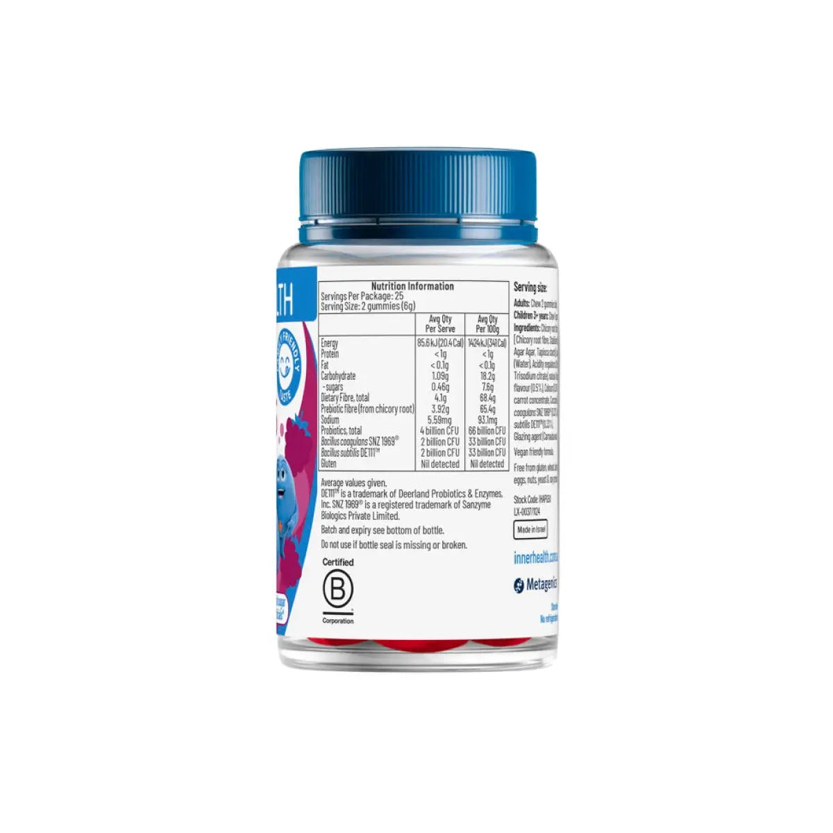 Adults 3-In-1 Probiotic Gummies 50 Gummies Inner Health