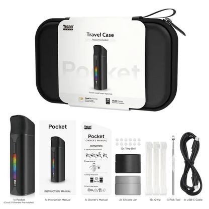 YOCAN BLACK POCKET CONCENTRATE VAPORIZER WITH TRAVEL CASE