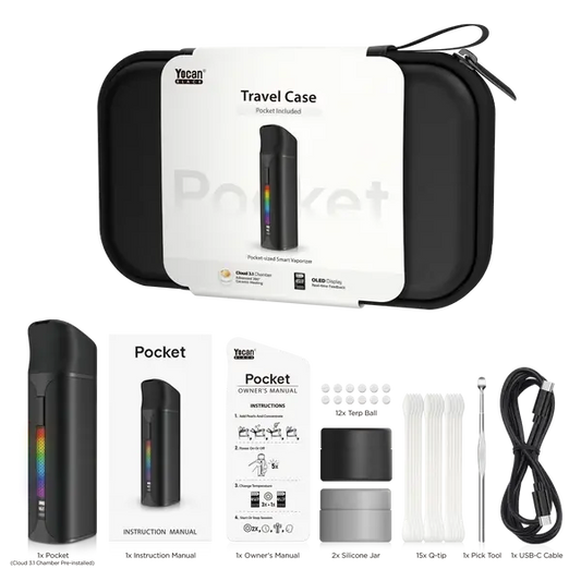 YOCAN BLACK POCKET CONCENTRATE VAPORIZER WITH TRAVEL CASE