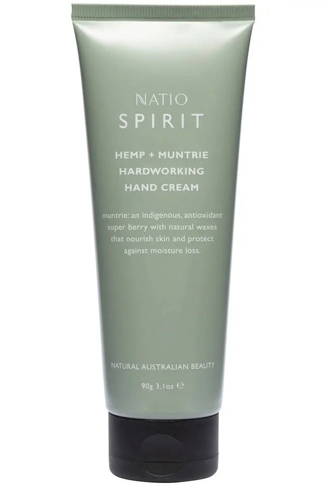 Natio Spirit Hemp + Muntrie Hardworking Hand Cream 90g Natio