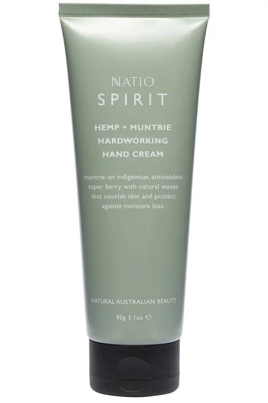 Natio Spirit Hemp + Muntrie Hardworking Hand Cream 90g Natio