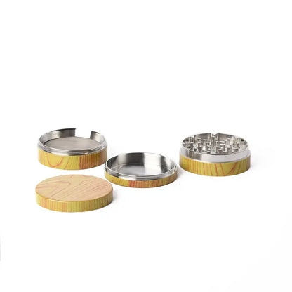 60MM 4PC ZINC ALLOY GRINDER  - FAUX TIMBER 